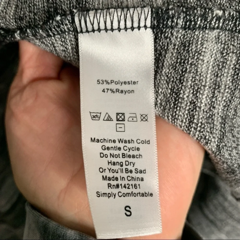 Lularoe womens Sarah Duster Cardigan small Gray stripe pockets Thin Knit - Picture 3 of 4